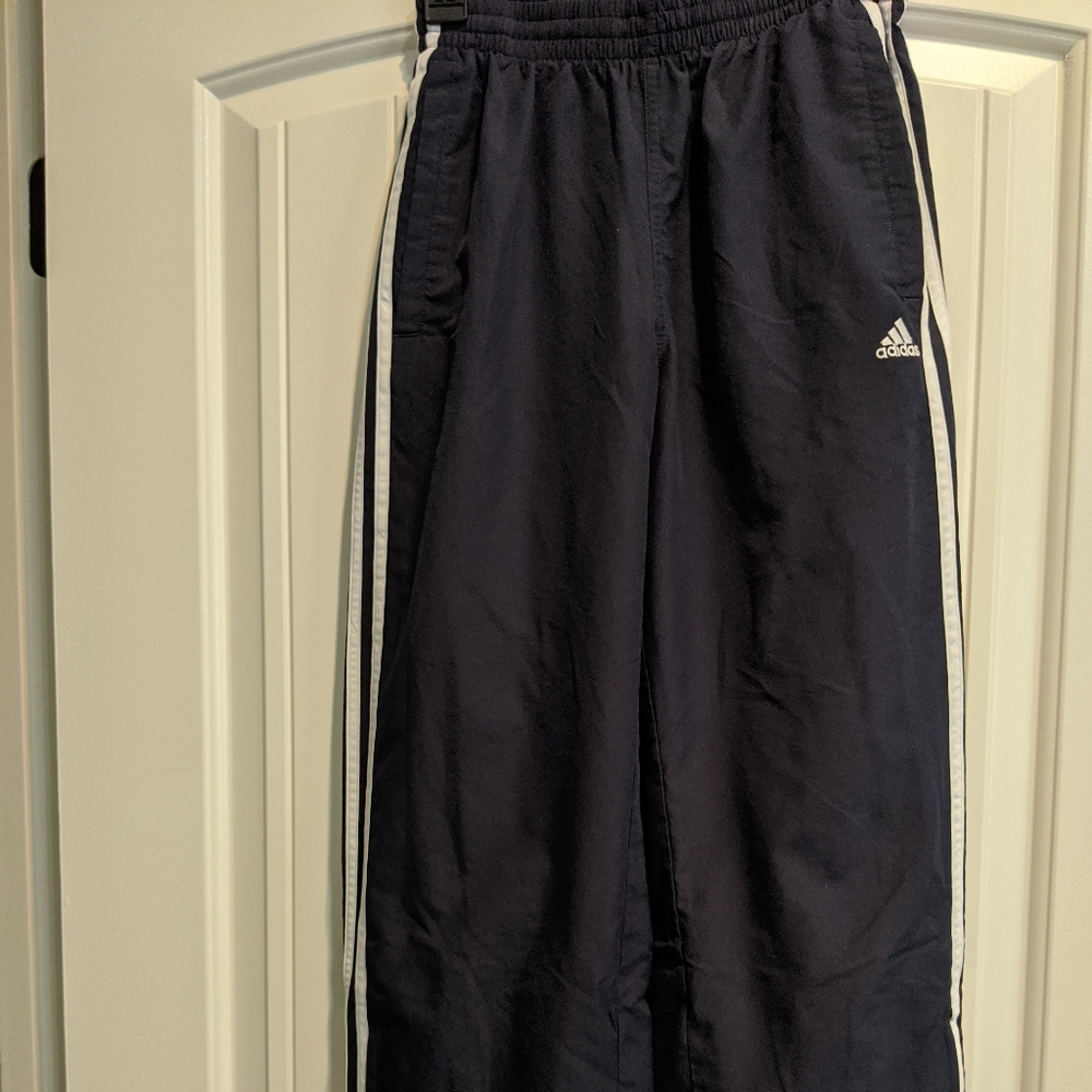 Boys Adidas Pants Sweats Lined Navy Blue Athletic